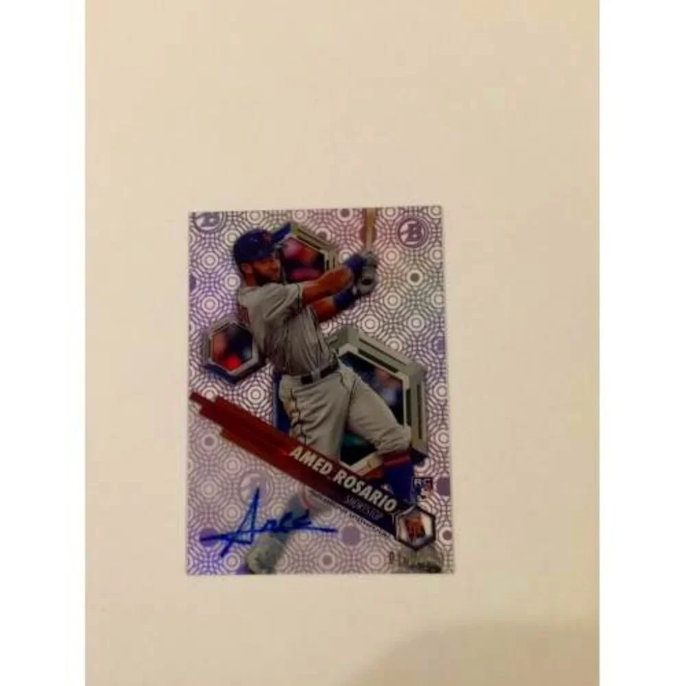 2018 TOPPS HIGH TEK AMED ROSARIO PURPLE AUTO #’d 54/150 RC NY Mets (033)